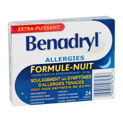 Extra Strength Benadryl Caplets Nighttime, 24 units